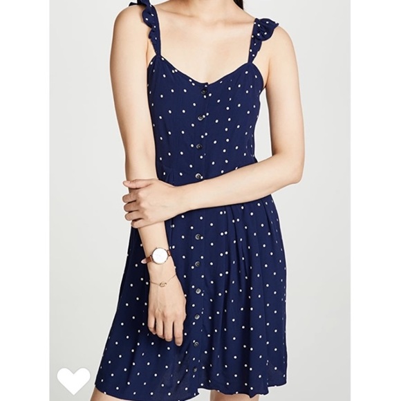Madewell Dresses & Skirts - Madewell Blue Polka Dot button down dress